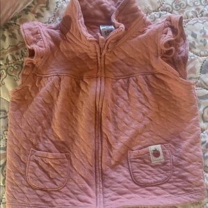 Carter's Dusty Rose Quilted Baby Vest with Ruffle Sleeves